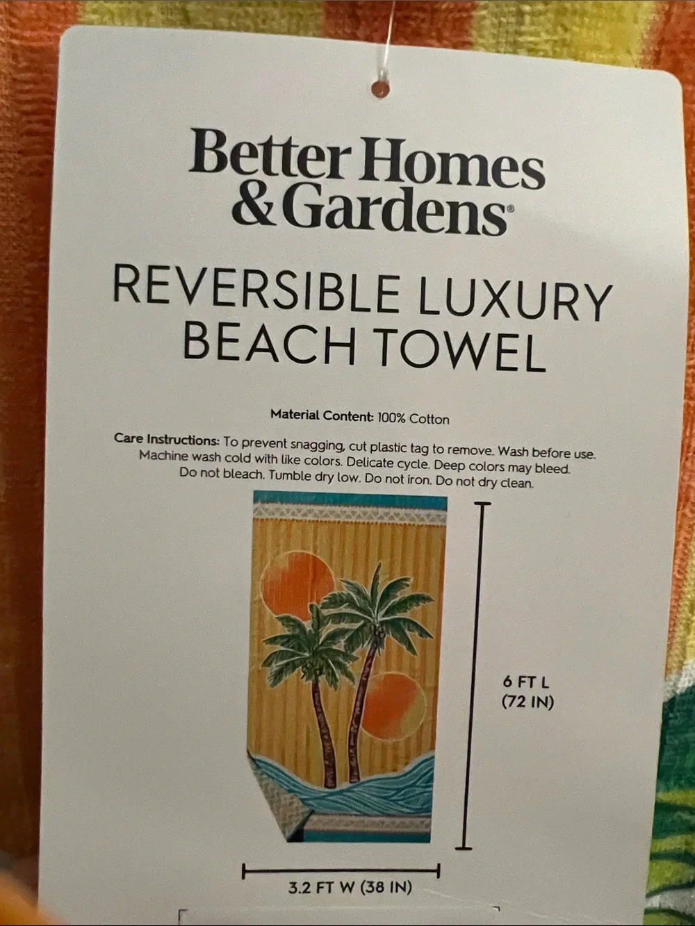 Better Homes And Gardens Luxury Tropical Themed Bath or Beach Towel NWT